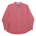CHAPS Mens Red Check Shirt XL Cotton Button Down Long Sleeve Classic