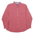 CHAPS Mens Red Check Shirt XL Cotton Button Down Long Sleeve Classic