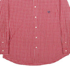 CHAPS Mens Red Check Shirt XL Cotton Button Down Long Sleeve Classic
