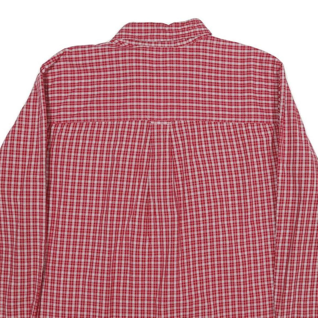 CHAPS Mens Red Check Shirt XL Cotton Button Down Long Sleeve Classic