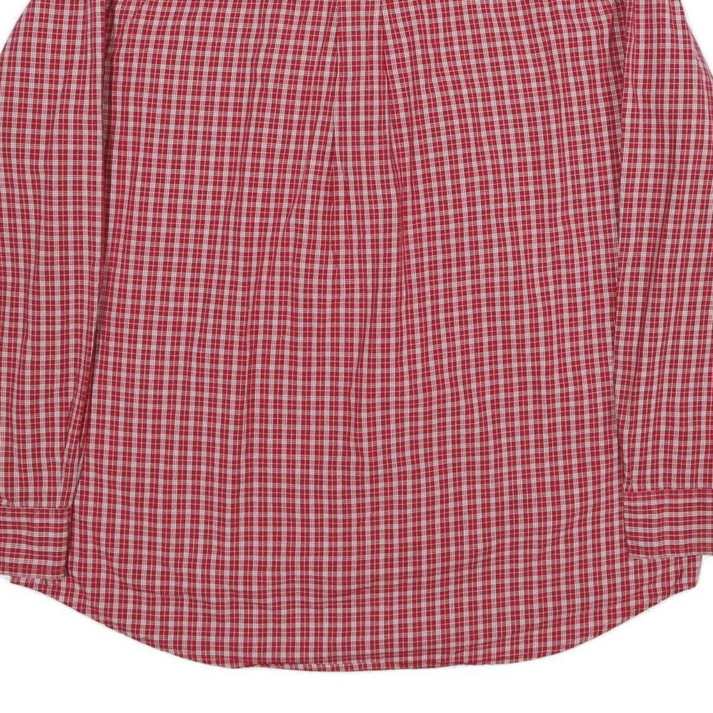 CHAPS Mens Red Check Shirt XL Cotton Button Down Long Sleeve Classic