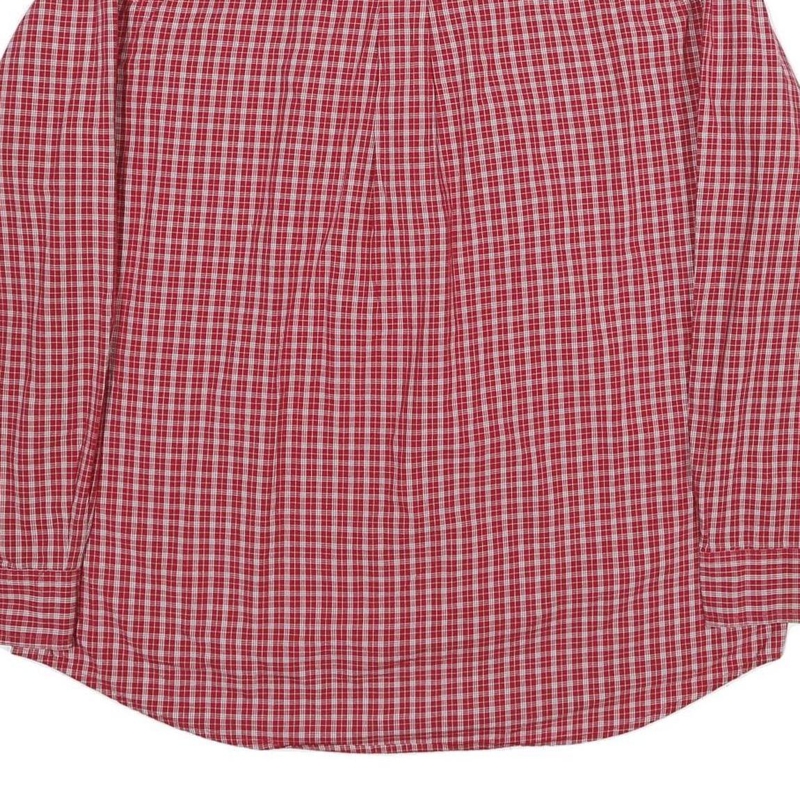 CHAPS Mens Red Check Shirt XL Cotton Button Down Long Sleeve Classic