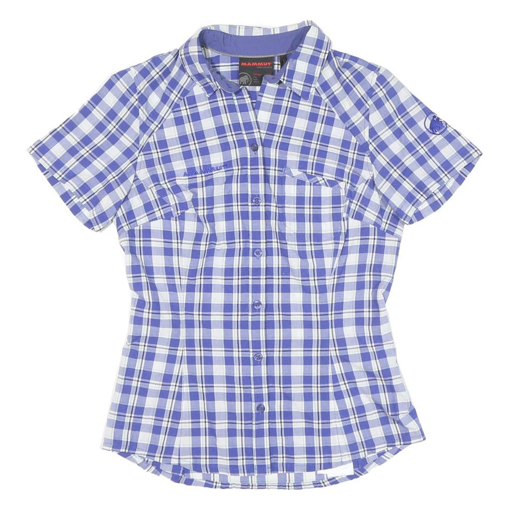 MAMMUT Womens Blue & White Checked Shirt XS Lightweight Cotton Casual