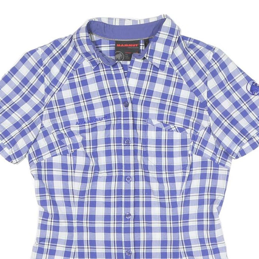 MAMMUT Womens Blue & White Checked Shirt XS Lightweight Cotton Casual
