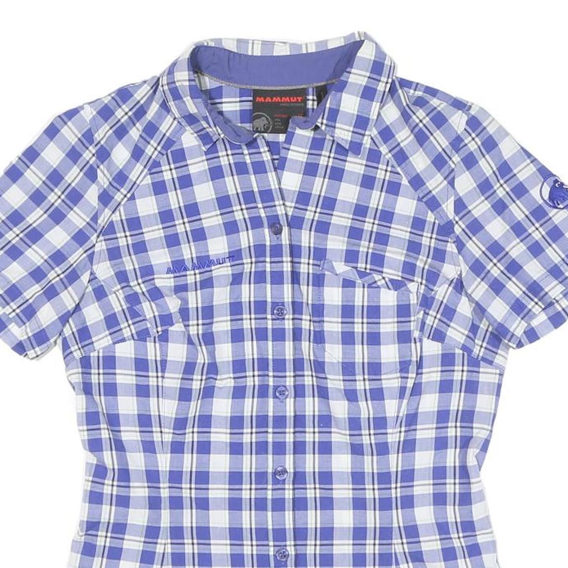 MAMMUT Womens Blue & White Checked Shirt XS Lightweight Cotton Casual