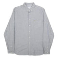 LACOSTE Mens Grey Button Down Shirt L Cotton Casual Classic Long Sleeve