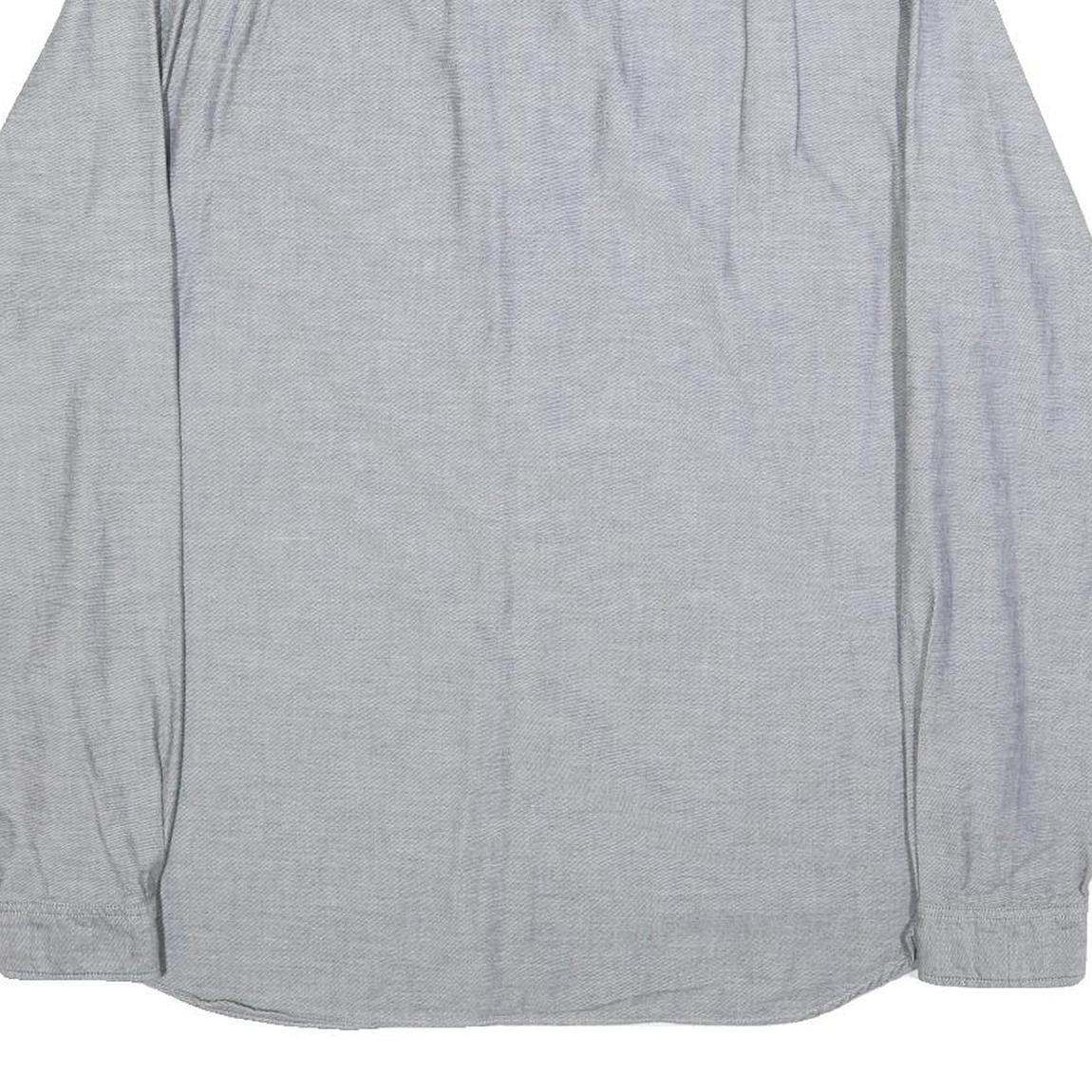 LACOSTE Mens Grey Button Down Shirt L Cotton Casual Classic Long Sleeve