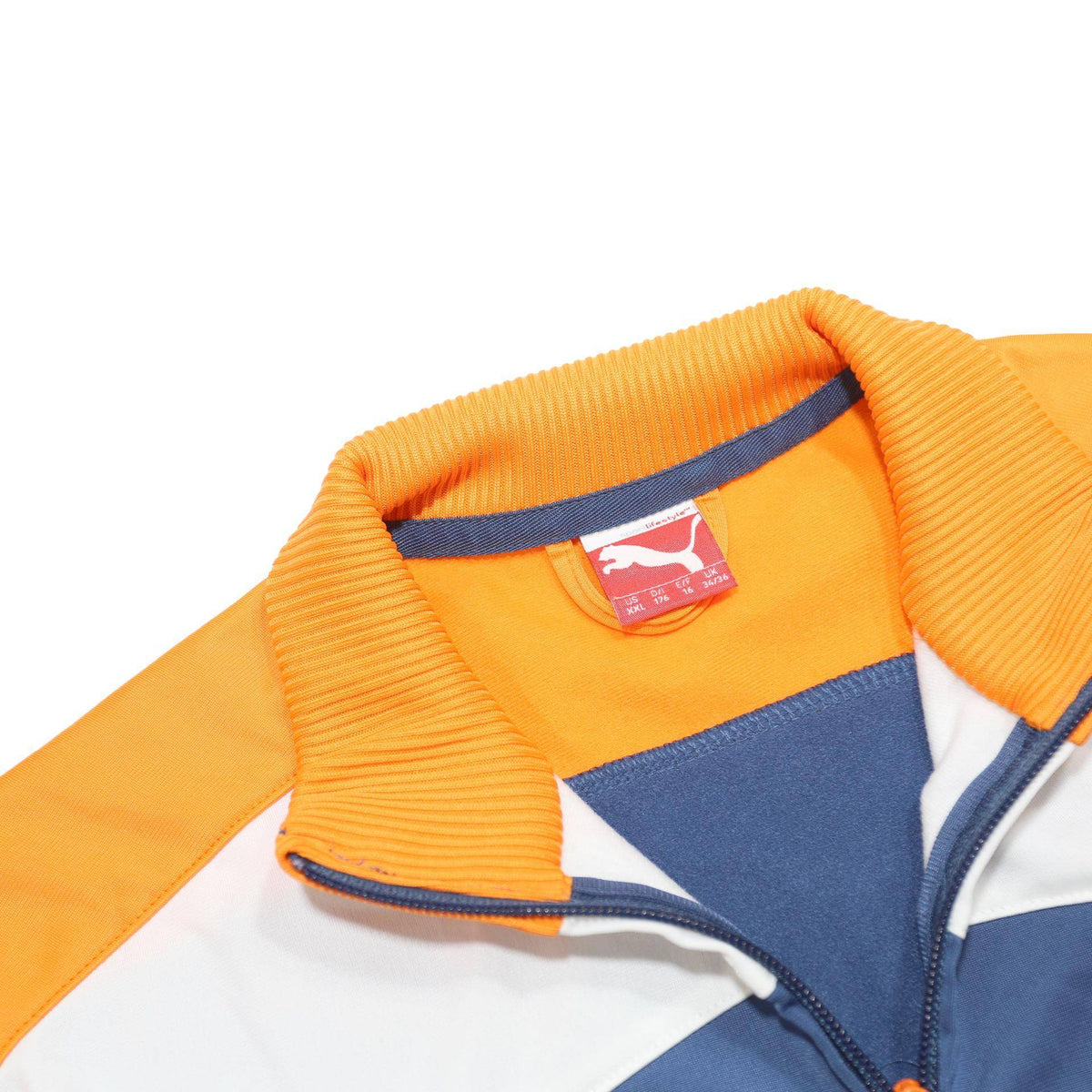 PUMA Boys Blue & Orange Zip Jacket 2XL Polyester Sportswear