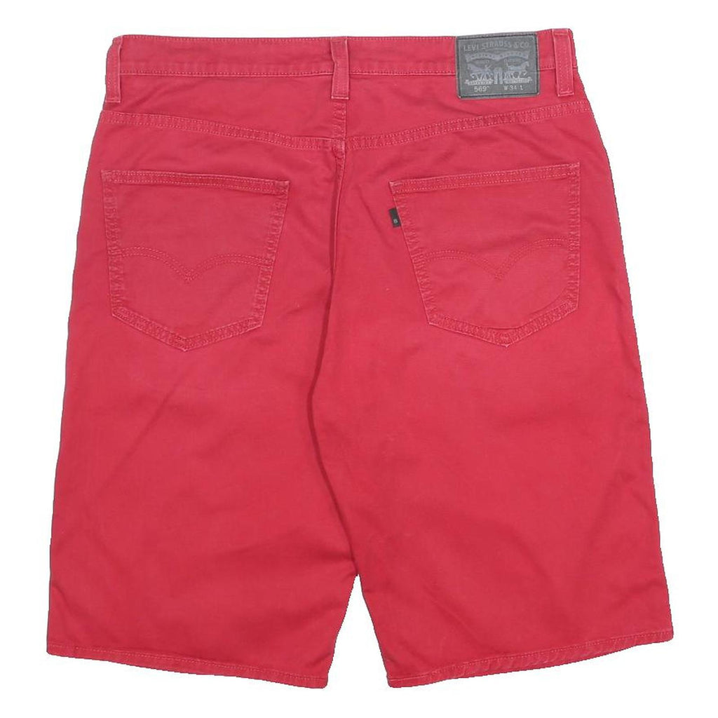 LEVI'S Mens Shorts Red M W34 Casual Cotton Blend Classic Fit