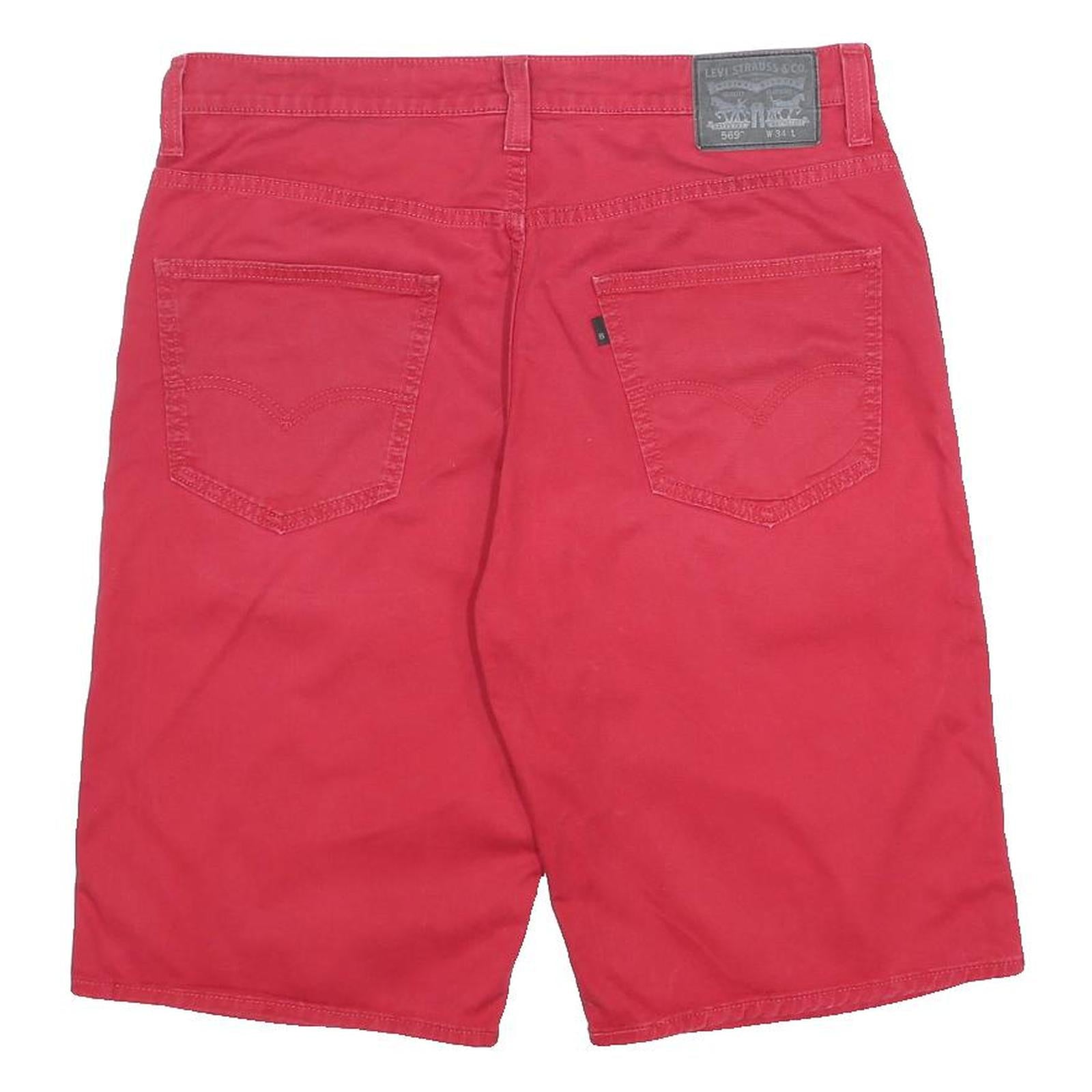 LEVI'S Mens Shorts Red M W34 Casual Cotton Blend Classic Fit