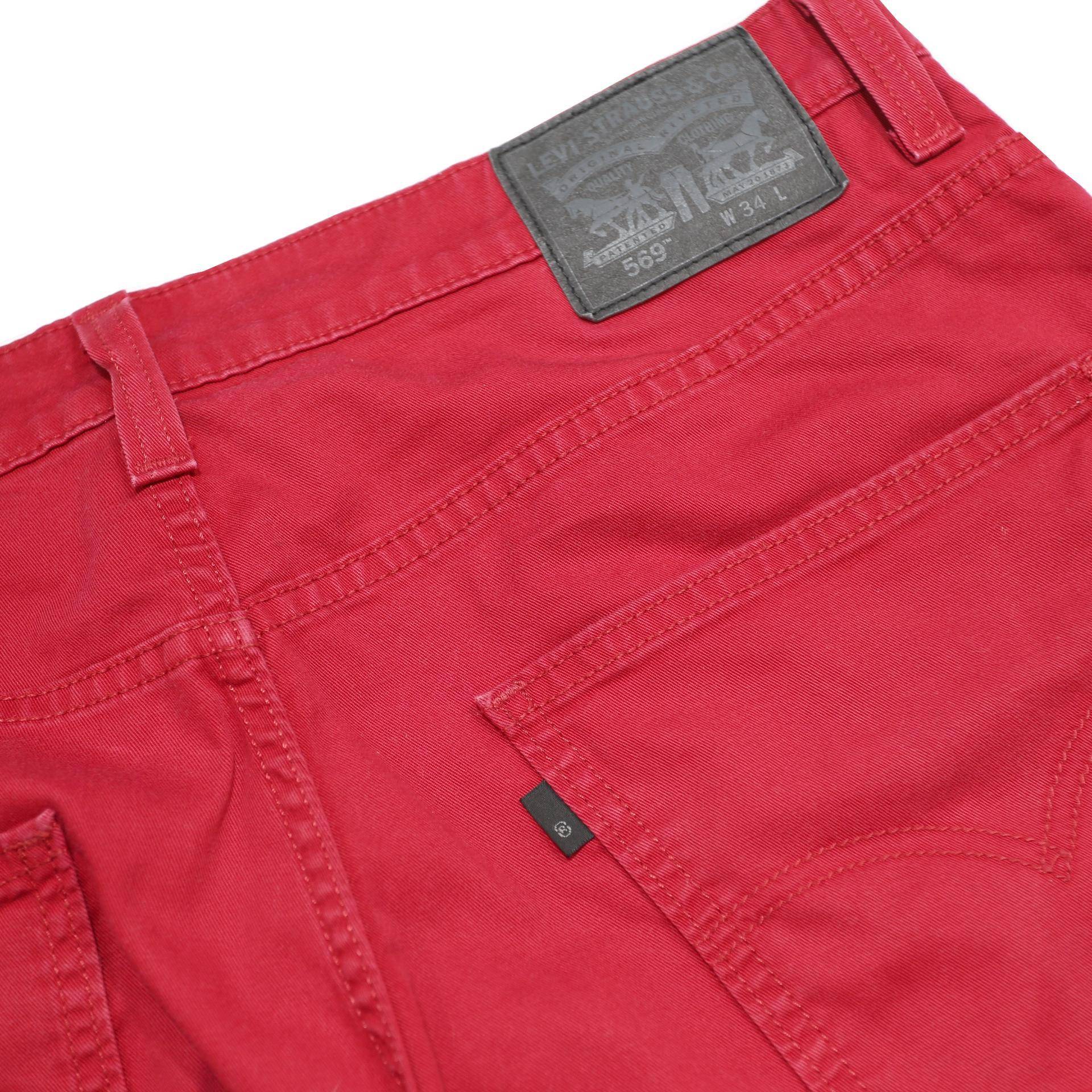 LEVI'S Mens Shorts Red M W34 Casual Cotton Blend Classic Fit