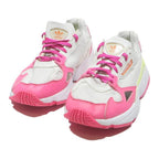 ADIDAS Falcon Womens Trainers Low Top Synthetic White Pink Neon Yellow UK 6.5