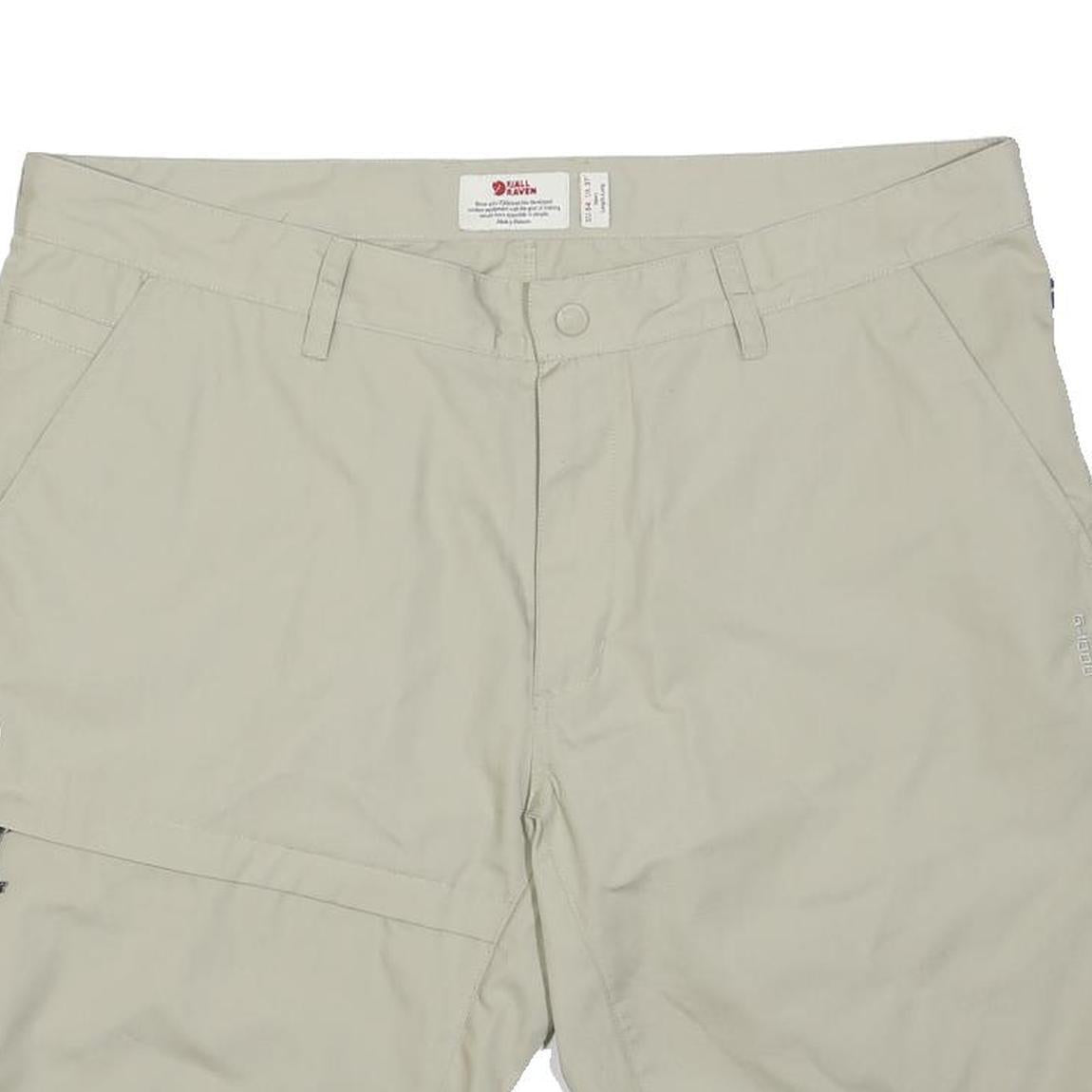 FJALLRAVEN Mens Shorts Beige Casual Plain L W38 Lightweight Durable