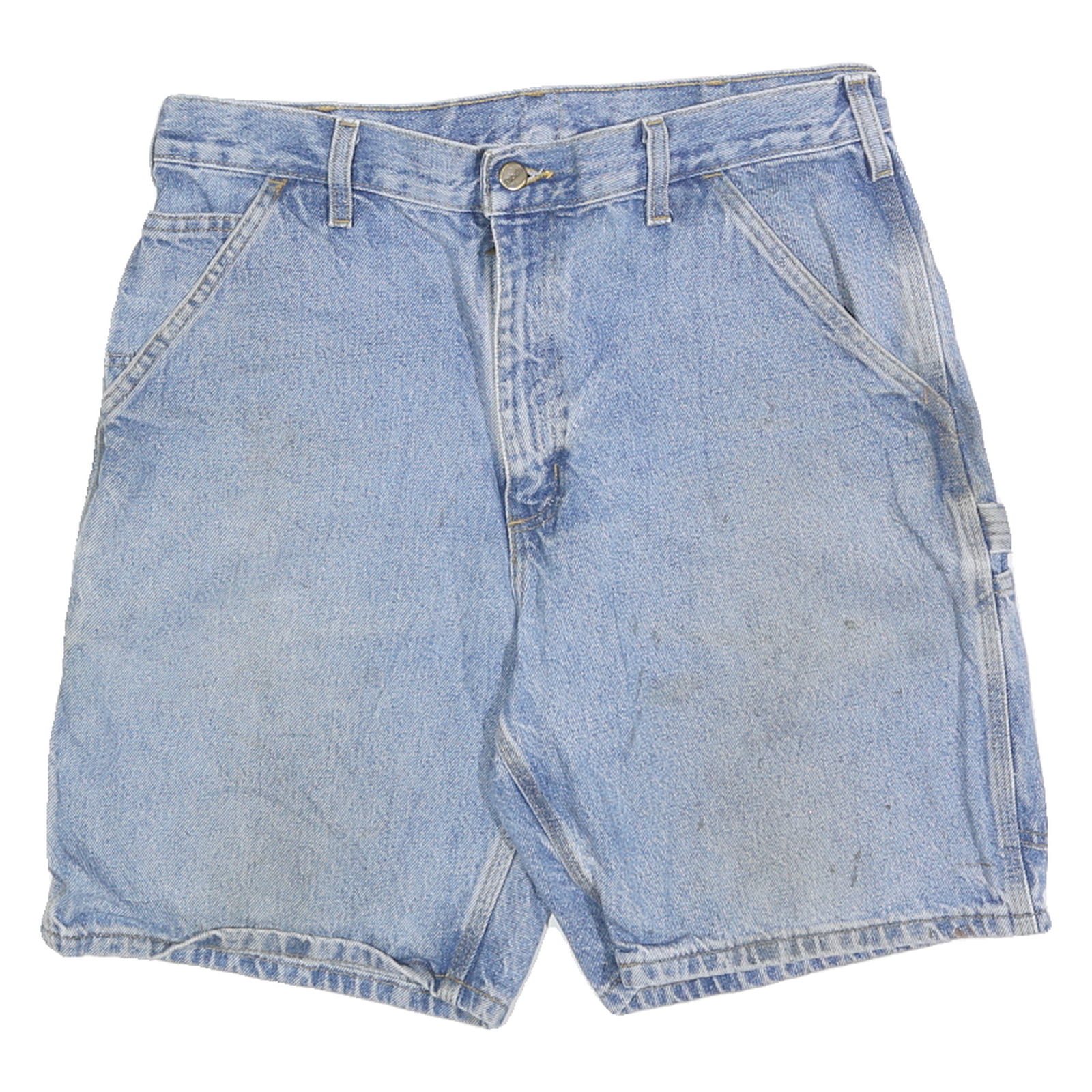 CARHARTT Mens Denim Blue Casual Cotton Blend Shorts M W33 Workwear Relaxed Fit