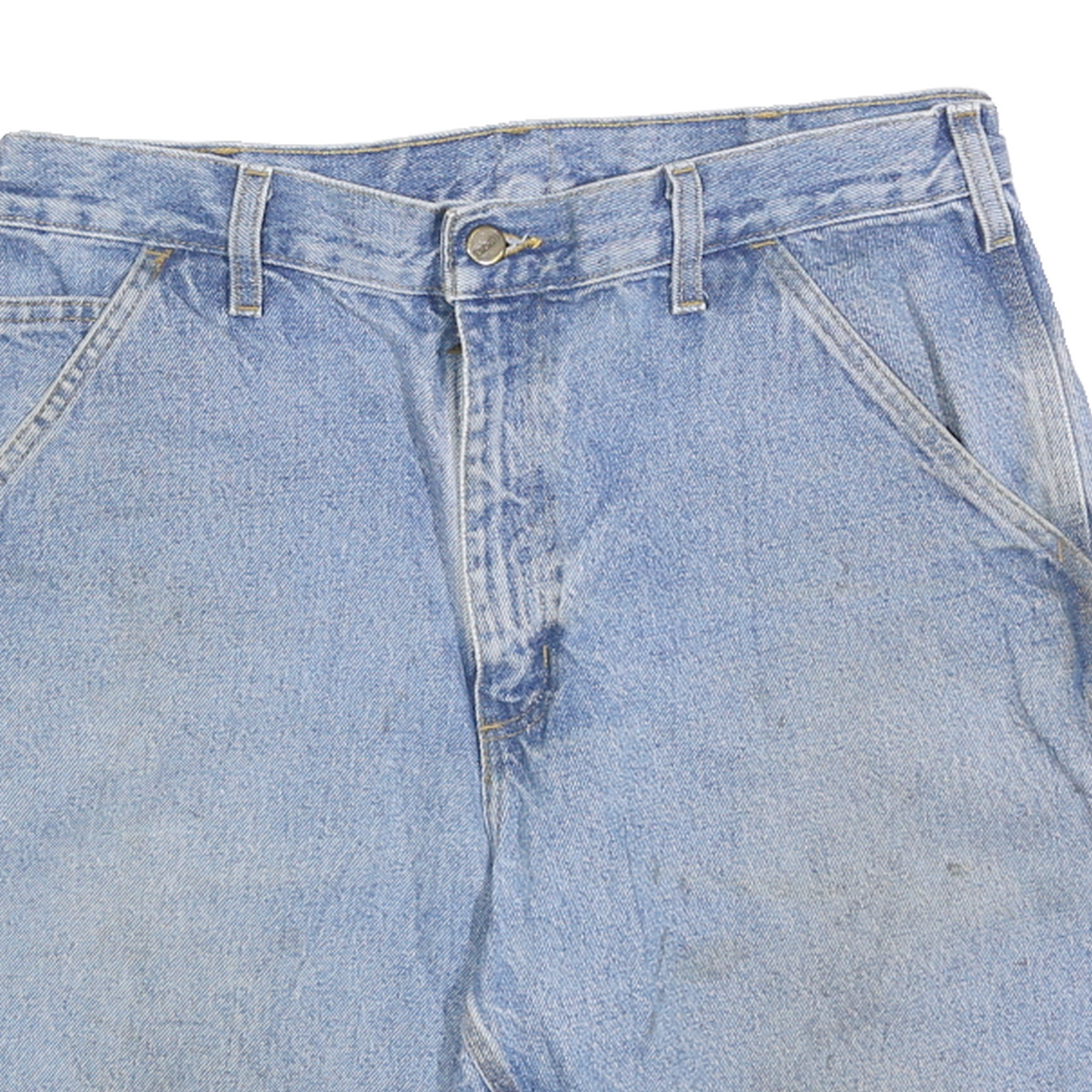 CARHARTT Mens Denim Blue Casual Cotton Blend Shorts M W33 Workwear Relaxed Fit