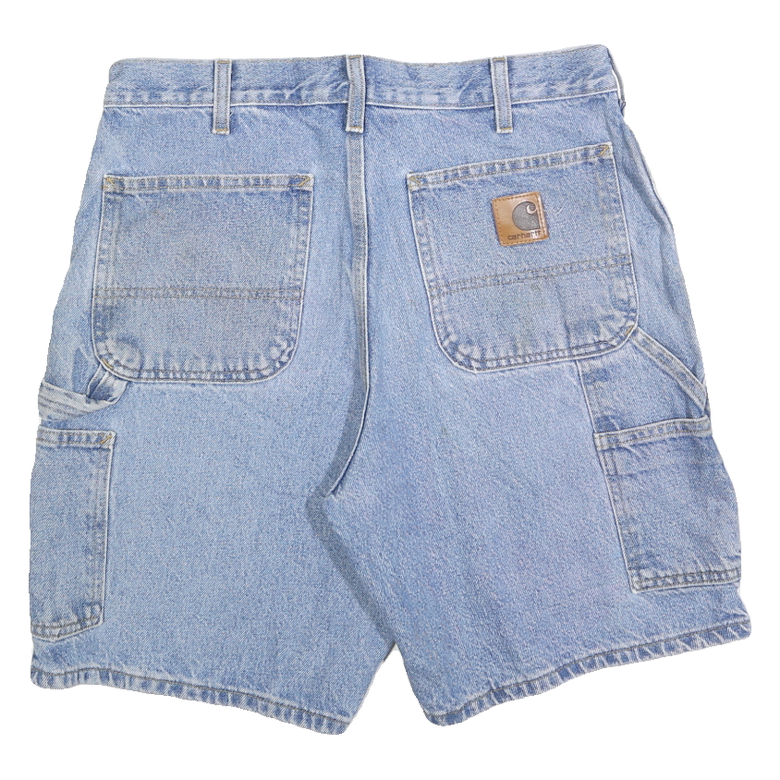 CARHARTT Mens Denim Blue Casual Cotton Blend Shorts M W33 Workwear Relaxed Fit