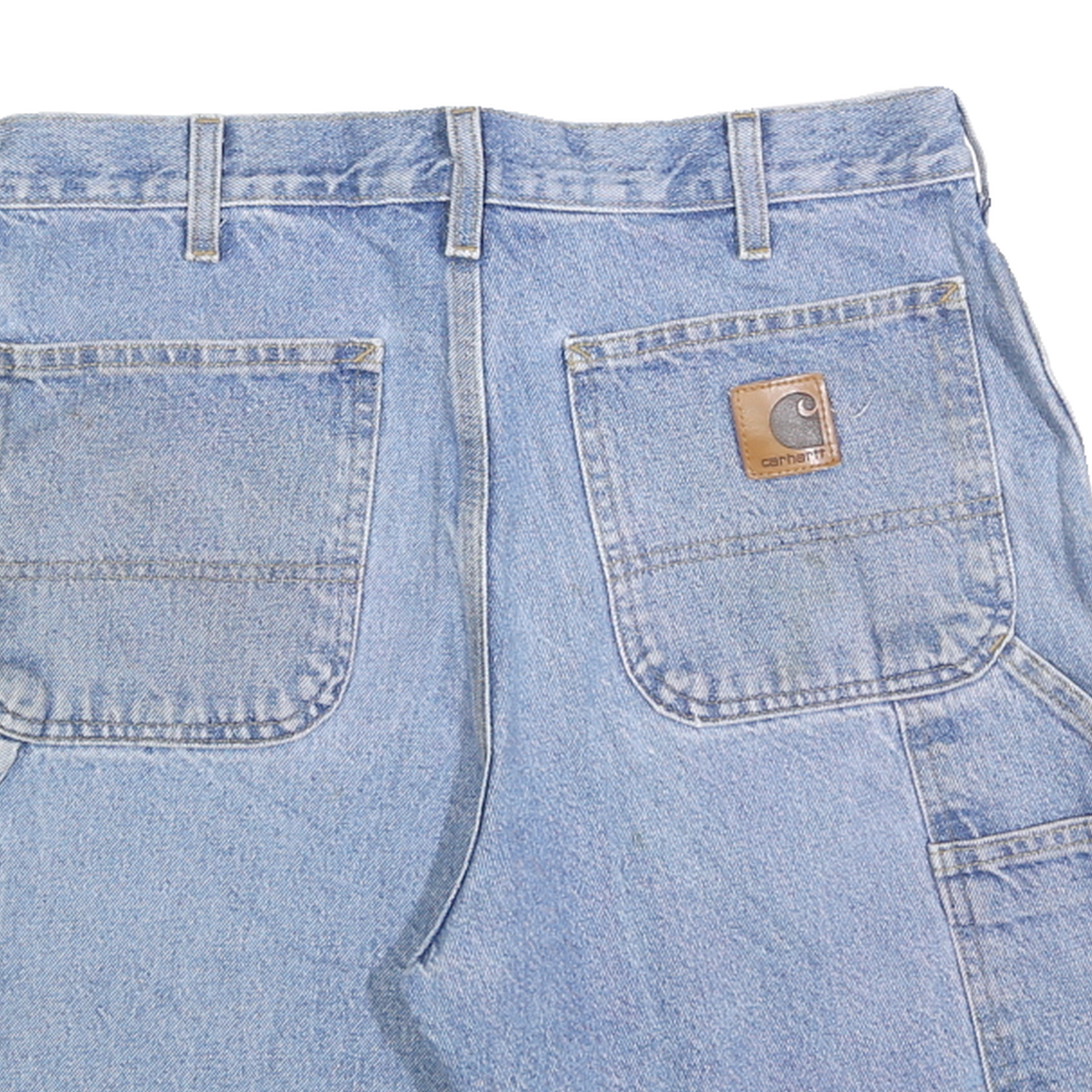 CARHARTT Mens Denim Blue Casual Cotton Blend Shorts M W33 Workwear Relaxed Fit