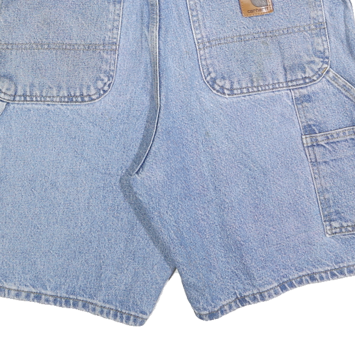 CARHARTT Mens Denim Blue Casual Cotton Blend Shorts M W33 Workwear Relaxed Fit