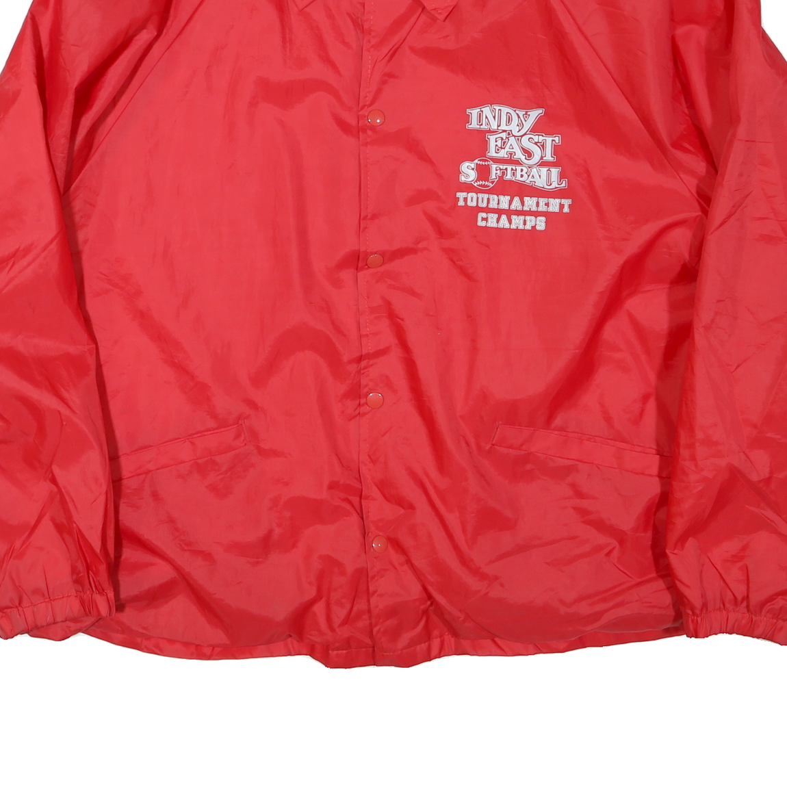 CARDINAL Mens Red Indy East Softball Jacket 2XL Polyester Blend Button Closure
