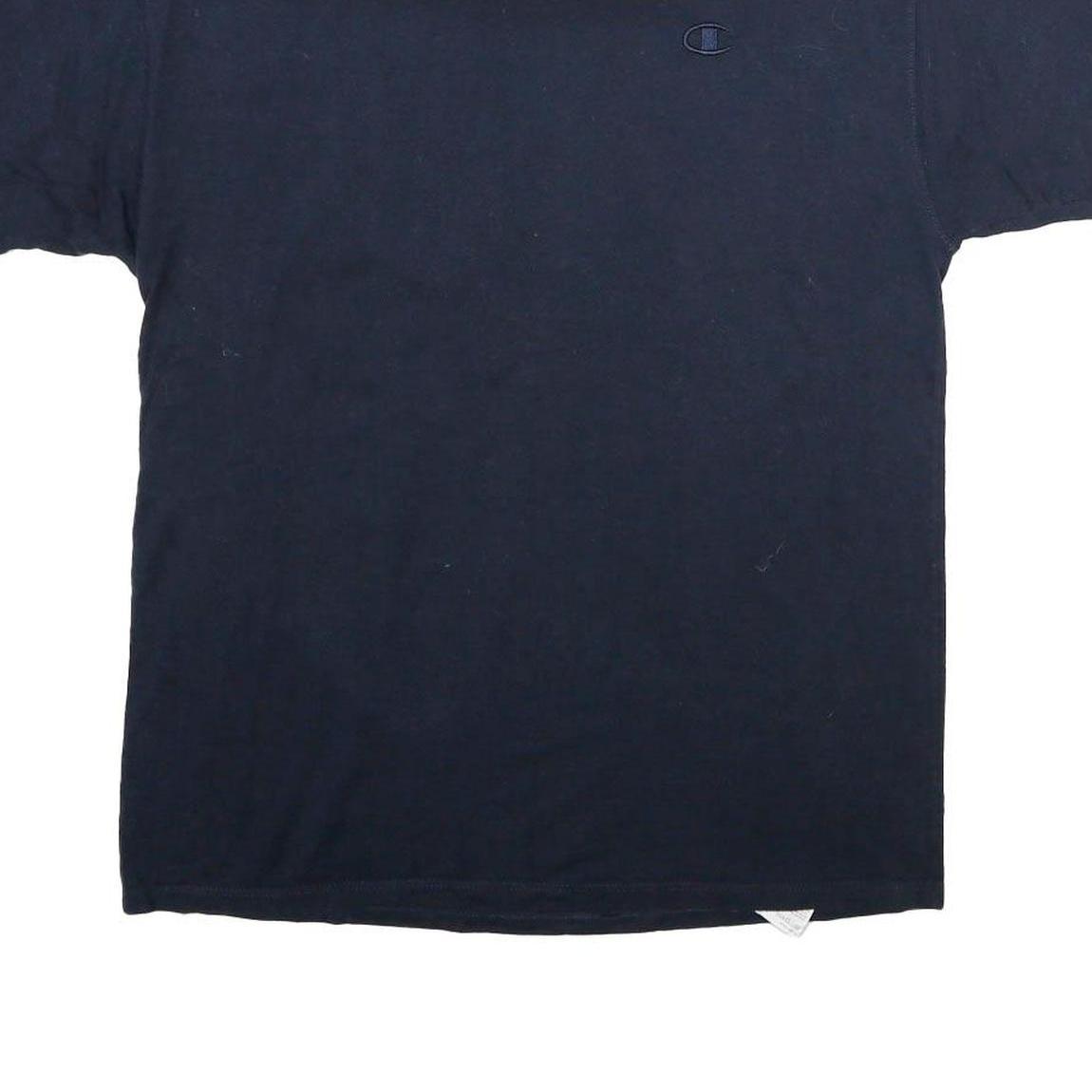 CHAMPION Mens Black Classic L Short Sleeve Crew Neck Logo Embroidered T-Shirt