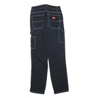 DICKIES Womens Regular Fit Black Cotton Blend Straight Leg Trousers W26 L30