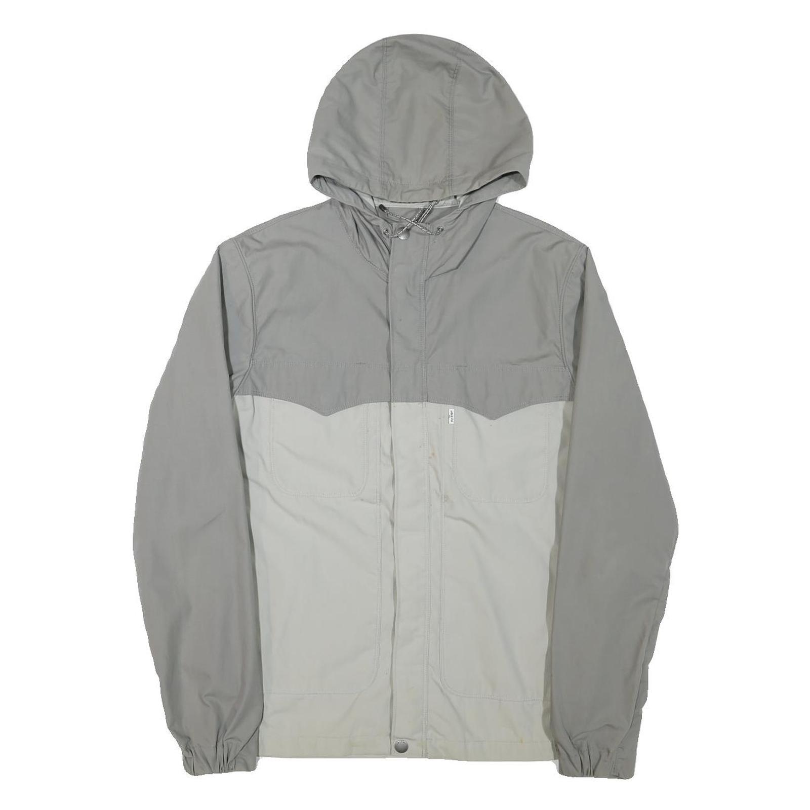 LEVI'S Mens Grey & Light Grey Zip Jacket M Polyester Blend Lightweight Hooded