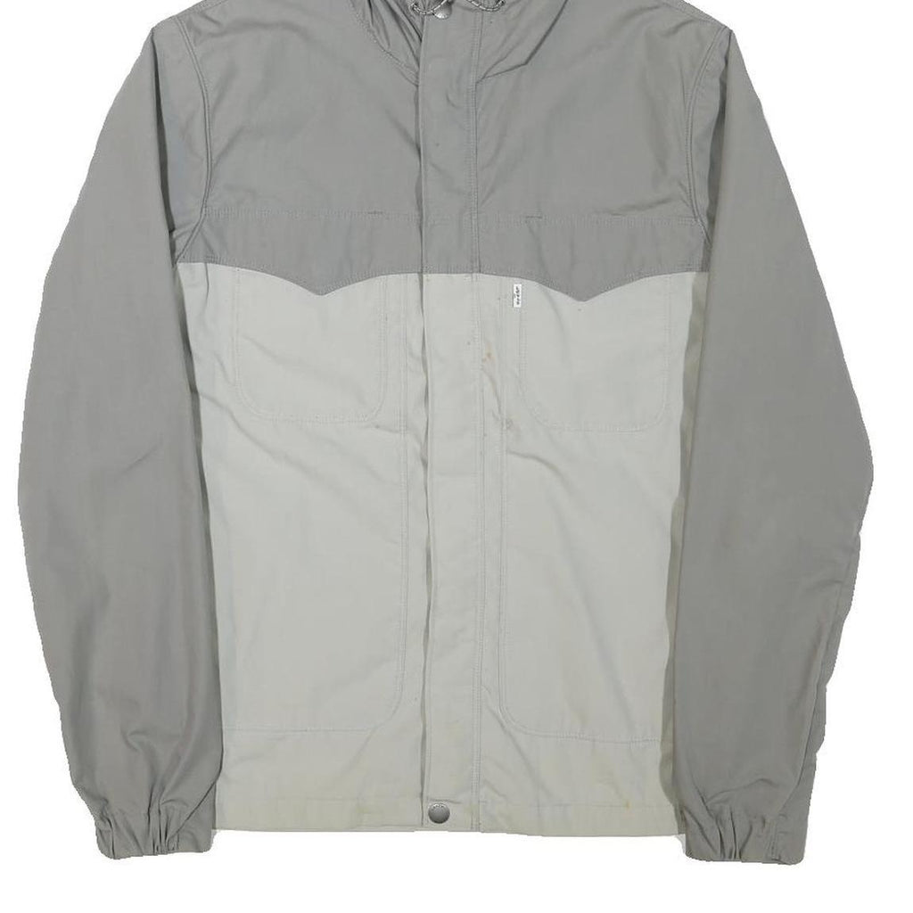 LEVI'S Mens Grey & Light Grey Zip Jacket M Polyester Blend Lightweight Hooded