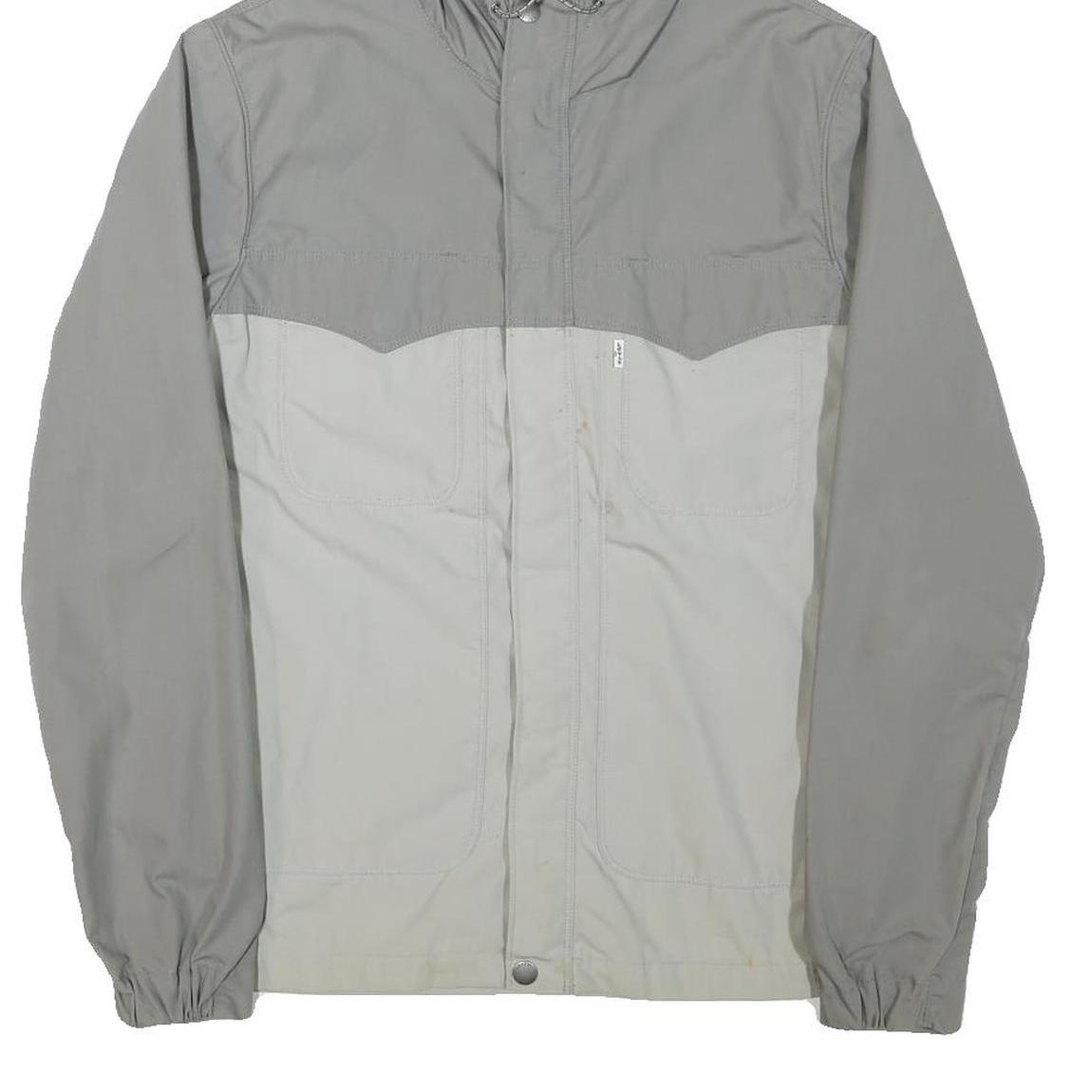 LEVI'S Mens Grey & Light Grey Zip Jacket M Polyester Blend Lightweight Hooded