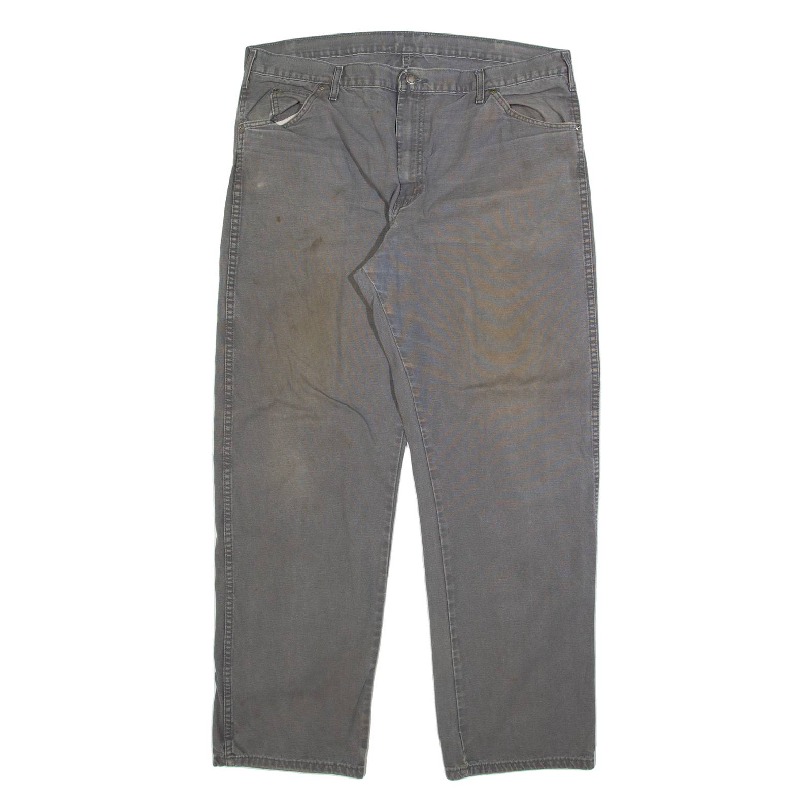 DICKIES Mens Trousers Grey Regular Straight W36 L32