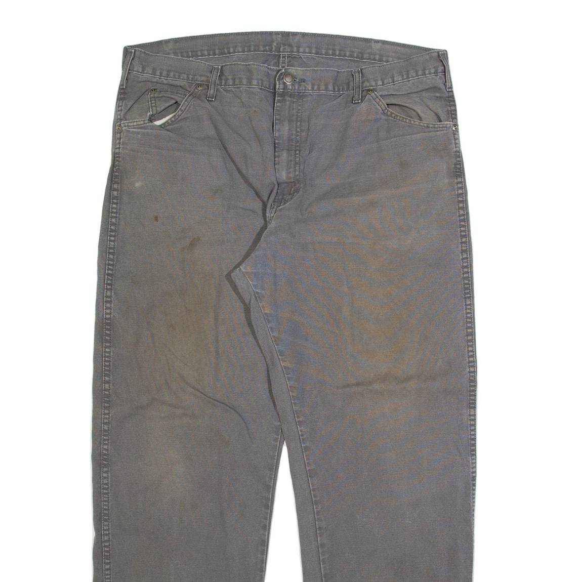 DICKIES Mens Trousers Grey Regular Straight W36 L32