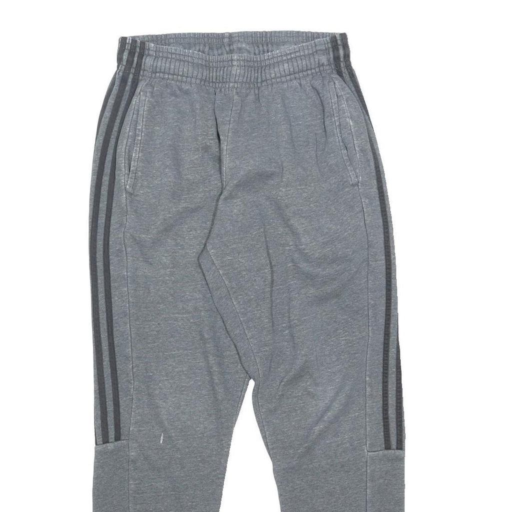 ADIDAS Mens Joggers Grey & Black Regular Tapered M W28 L29 Cotton Blend
