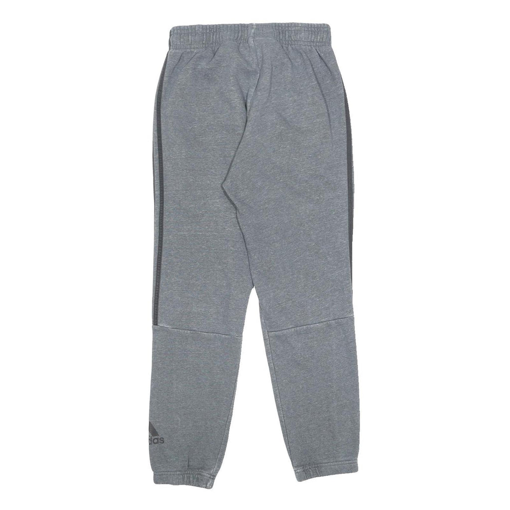 ADIDAS Mens Joggers Grey & Black Regular Tapered M W28 L29 Cotton Blend