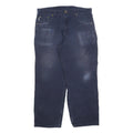 CARHARTT Mens Cotton Blend Navy Relaxed Straight Trousers W40 L32 Workwear