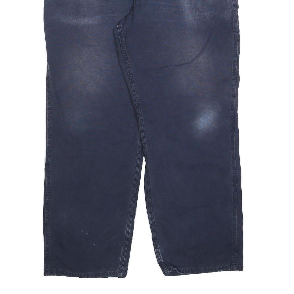 CARHARTT Mens Cotton Blend Navy Relaxed Straight Trousers W40 L32 Workwear