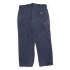 CARHARTT Mens Cotton Blend Navy Relaxed Straight Trousers W40 L32 Workwear