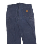 CARHARTT Mens Cotton Blend Navy Relaxed Straight Trousers W40 L32 Workwear