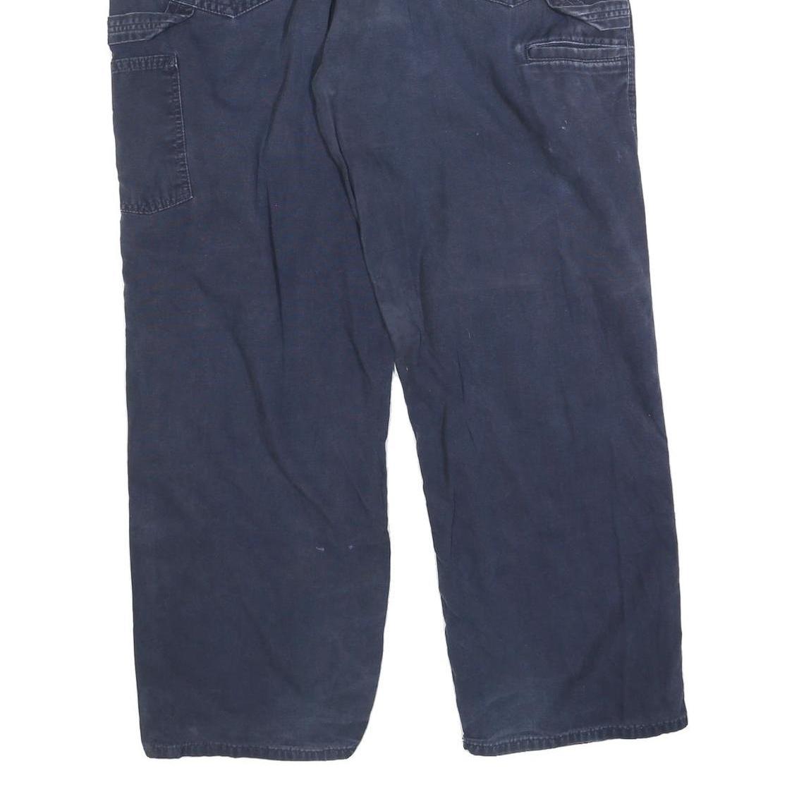 CARHARTT Mens Cotton Blend Navy Relaxed Straight Trousers W40 L32 Workwear