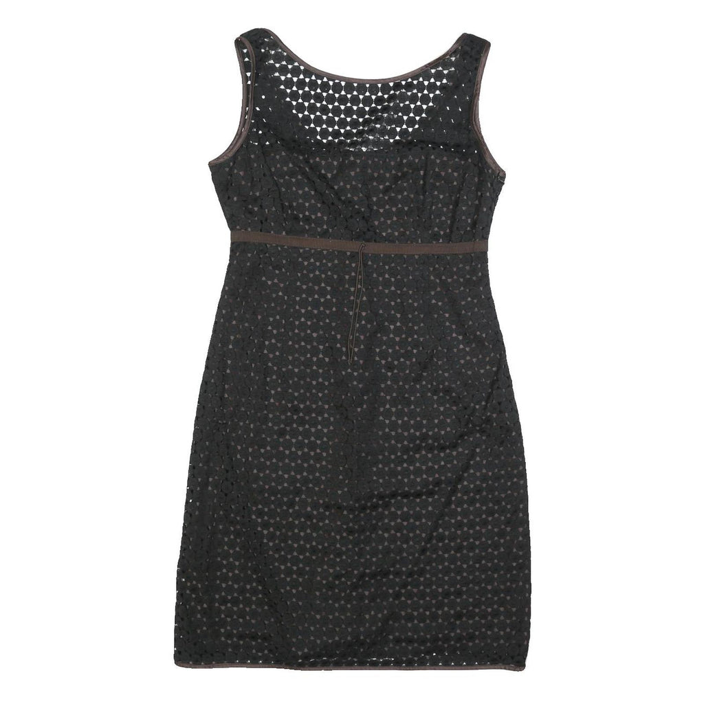 PAULE KA Womens Black & Brown Casual Dress Polyester Sleeveless Knee Length M