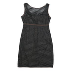 PAULE KA Womens Black & Brown Casual Dress Polyester Sleeveless Knee Length M