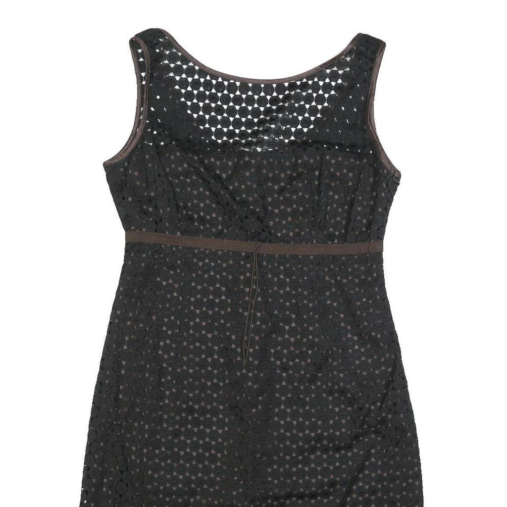 PAULE KA Womens Black & Brown Casual Dress Polyester Sleeveless Knee Length M