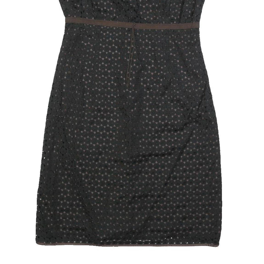 PAULE KA Womens Black & Brown Casual Dress Polyester Sleeveless Knee Length M