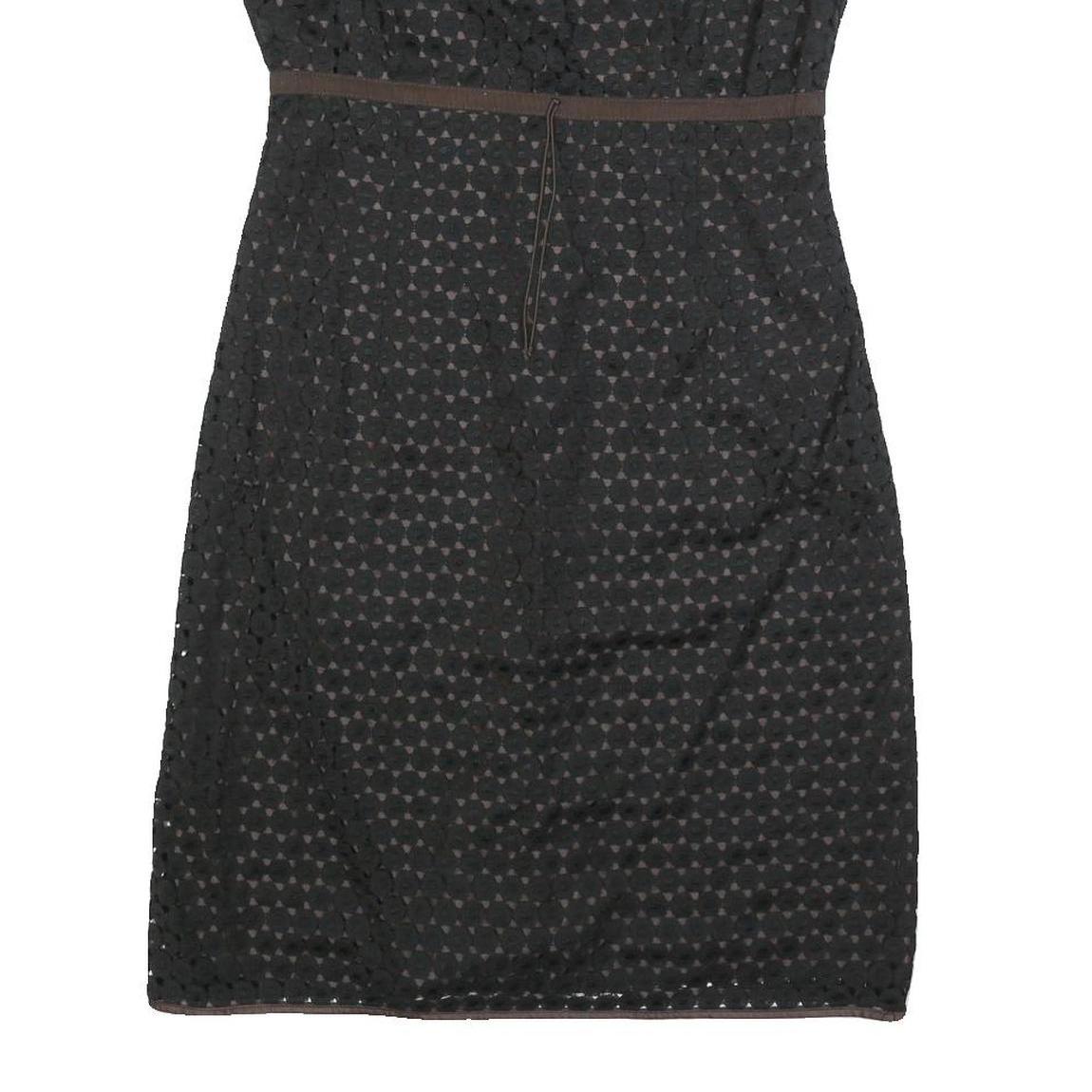 PAULE KA Womens Black & Brown Casual Dress Polyester Sleeveless Knee Length M