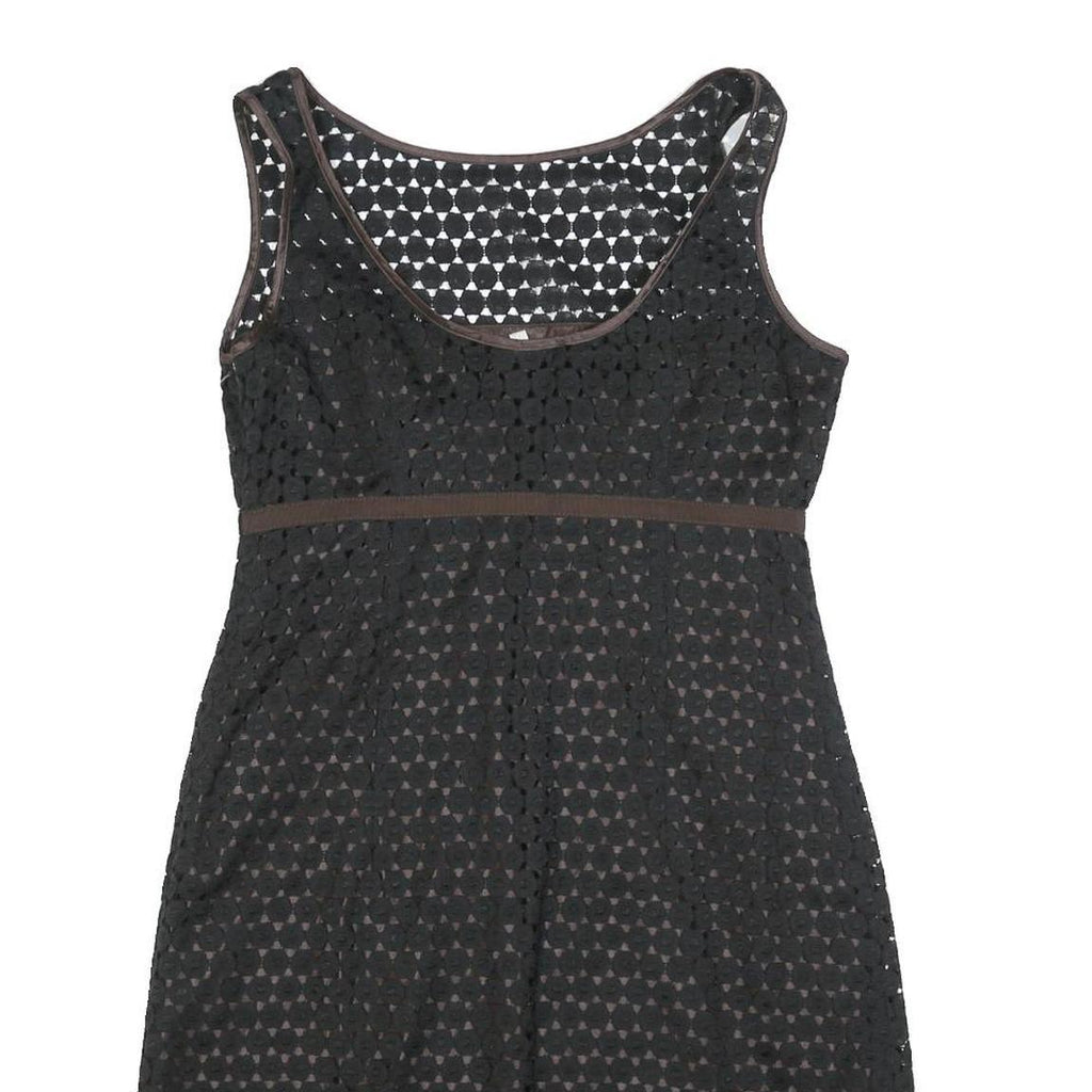 PAULE KA Womens Black & Brown Casual Dress Polyester Sleeveless Knee Length M