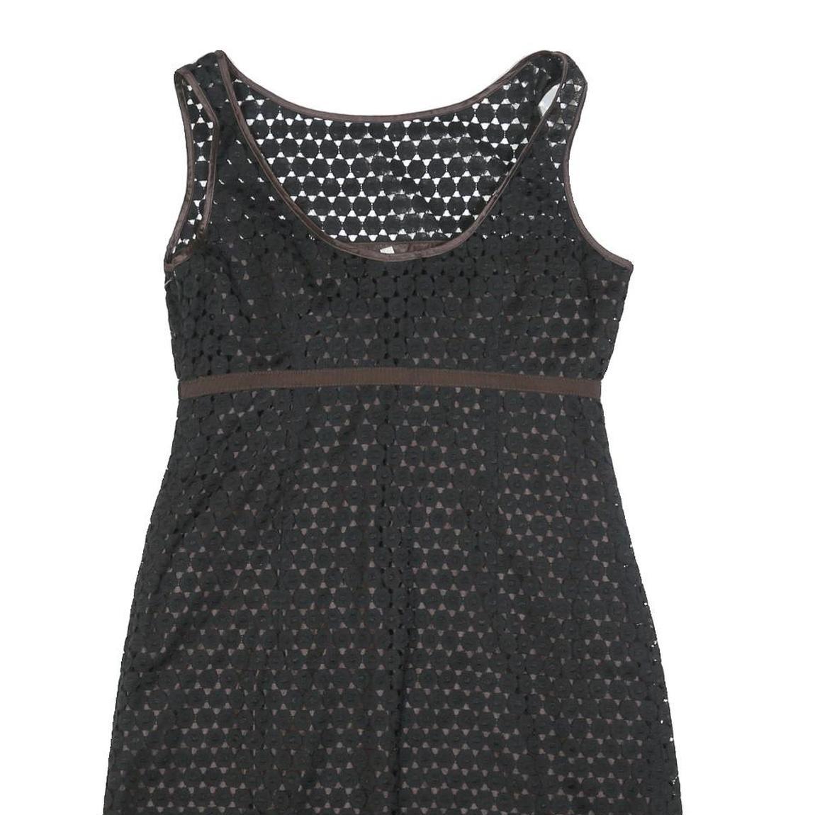 PAULE KA Womens Black & Brown Casual Dress Polyester Sleeveless Knee Length M