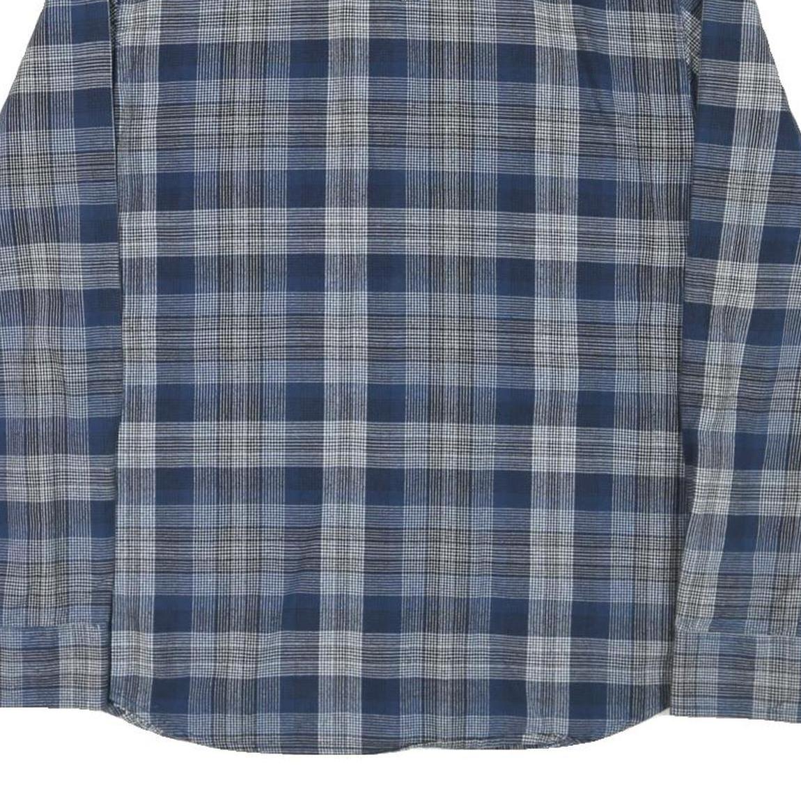 VANS Mens Blue Check Shirt M Long Sleeve Cotton Blend Casual Western Style