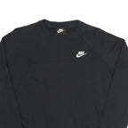 NIKE Womens Black Crew Neck Sweatshirt S Cotton Blend Athletic Casual Pullover
