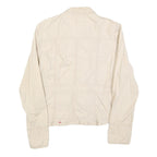 G3000 Womens Cream Cotton Casual Jacket M Button Plain Lightweight Stylish