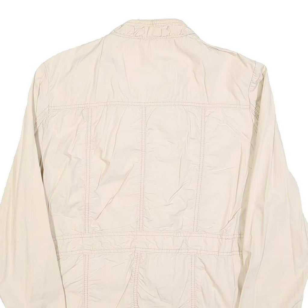 G3000 Womens Cream Cotton Casual Jacket M Button Plain Lightweight Stylish
