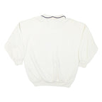 CRYSTAL GIRAFFE Womens White Puppy Graphic Collar S Cotton Blend Sweatshirt