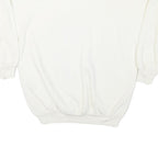 CRYSTAL GIRAFFE Womens White Puppy Graphic Collar S Cotton Blend Sweatshirt